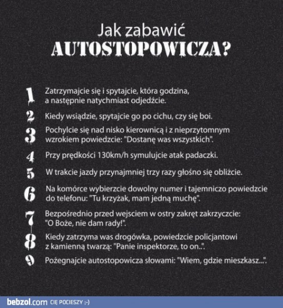 Jak zabawić autostopowicza